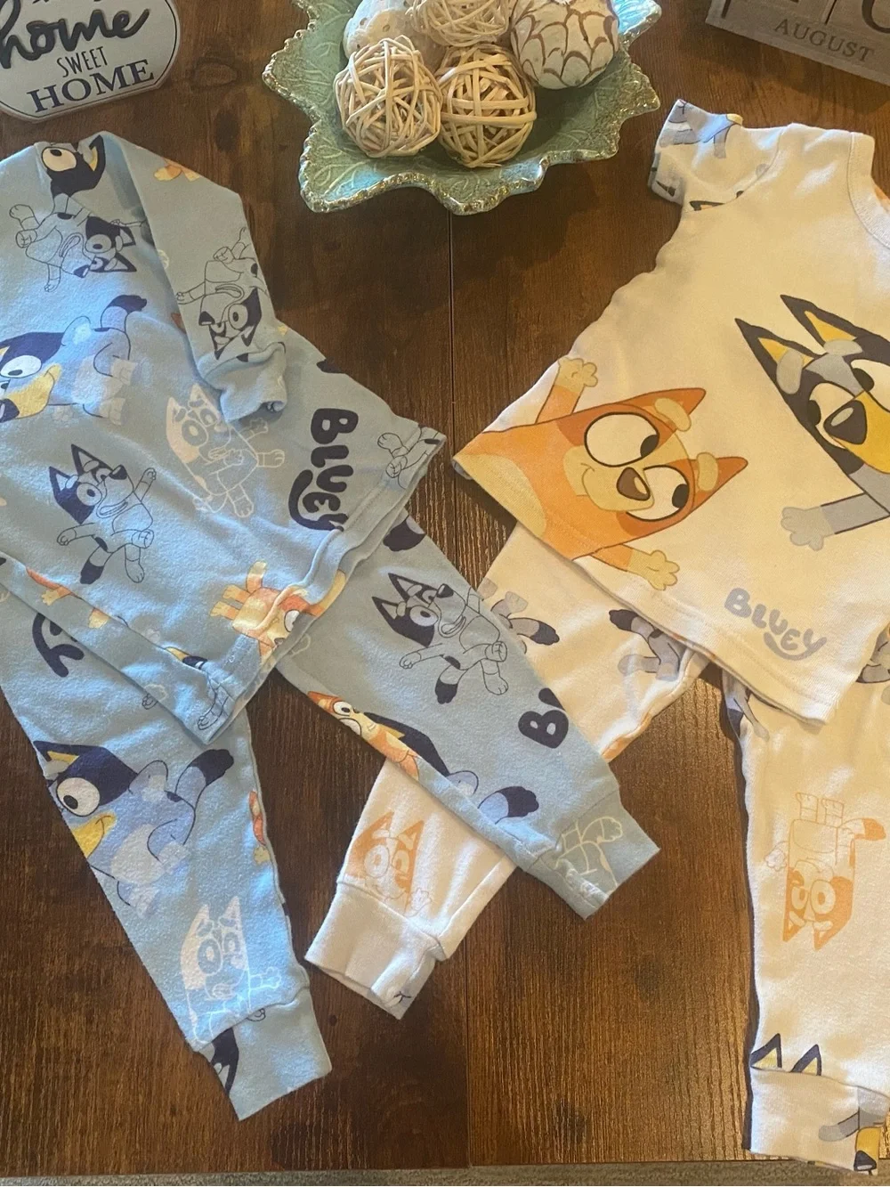 Bluey Kids Pajama Set - Blue and White